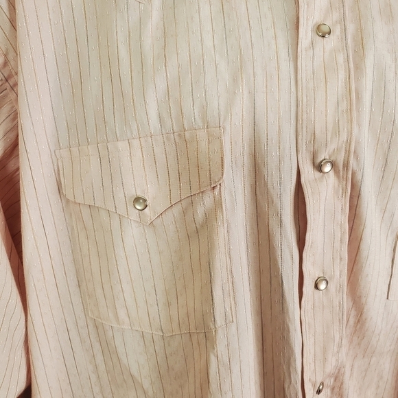 Vintage Panhandle Slim Mens Size 18 x 37 Button Down Western Shirt Pearl Snaps - Picture 14 of 16